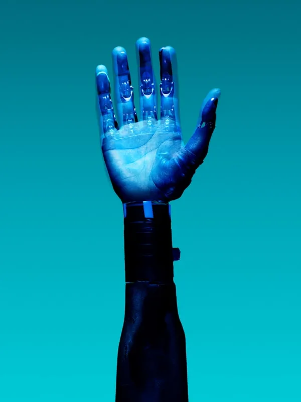 Robotic hand representing artificial intelligence